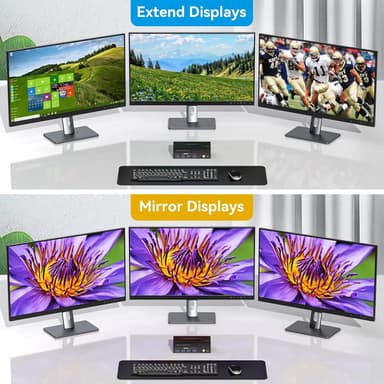 NÖRDIC KVM-switch 2 PC 3 skjermer 8K60Hz 4K144Hz Trippel skjerm 2xDP 1xHDMI 4xUSB 3.0 porter