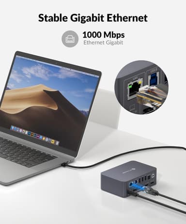 AV Access-dokkingstasjon og KVM-svitsj 2 til 2 USB-C & DP+HDMI til HDMI, 4K60Hz, 5x USB-A, 1x USB-C PD 60W, 3,5 mm AUX, SD-kortspor og Toslink iDOCK C10