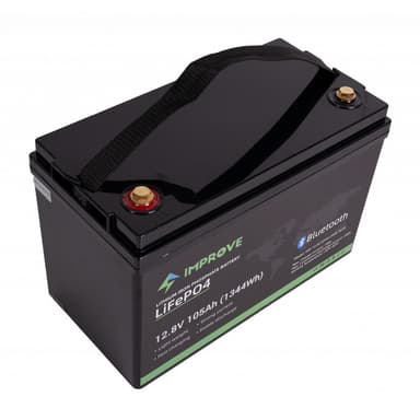 IMPROVE Lithium Batteri 12V 105Ah (LiFePO4) BMS 200A - BLUETOOTH