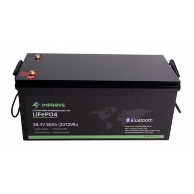 IMPROVE Bluetooth Lithium Batteri 36V 80Ah (LiFePO4) BMS 80A
