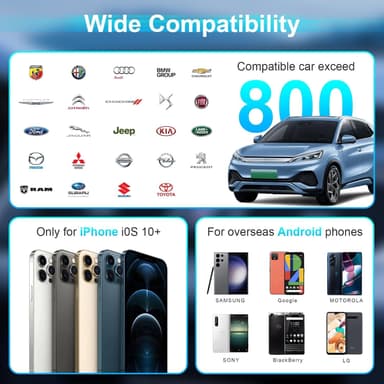 CarPlay / Android Auto-adapter - kablet til trådløs omformer