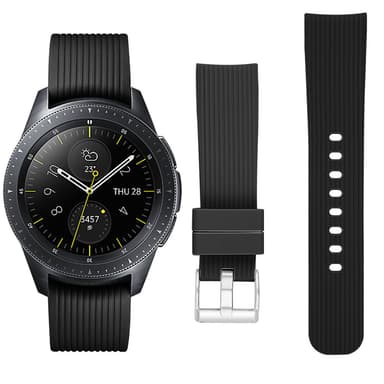 Klokkerem til Samsung Galaxy Watch 42 mm i  silikon (S) Sort