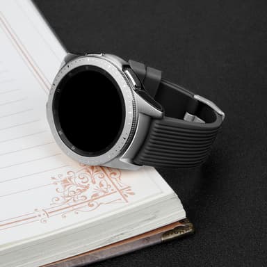 Klokkerem til Samsung Galaxy Watch 42 mm i  silikon (S) Sort