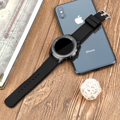Klokkerem til Samsung Galaxy Watch 42 mm i  silikon (S) Sort