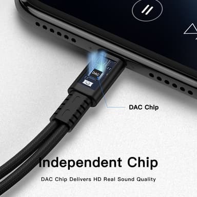 NÖRDIC 2 i 1 USB C til 3,5 mm hodetelefonadapter med 60W lading