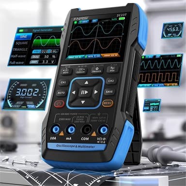 FNIRSI 2C53TH 3 i 1 oscilloskop, multimeter og signalgenerator 2,8"" LCD-skjerm for perfekt bildekvalitet