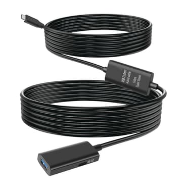 NÖRDIC 10m USB-C 3.2 GEN1 til USB-A 5Gbps Aktiv forlengelseskabel