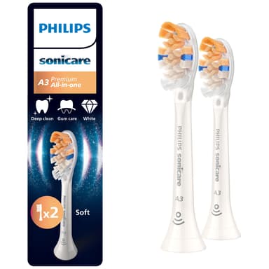 Philips Sonicare A3 Premium tannbørstehode HX9092/87 (hvit)