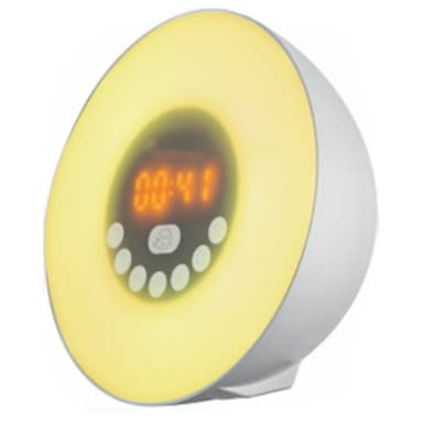 Enkel vekkerlampe med Bluetooth-høyttaler og klokkeradio