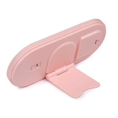 Bærbart sminkespeil med LED og oppbevaring - Rosa
