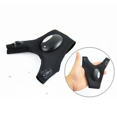 Hanske med lampe - belysning på tommel/pegefinger