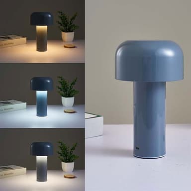 Batteridrevet LED-bordlampe - Grå, oppladbar