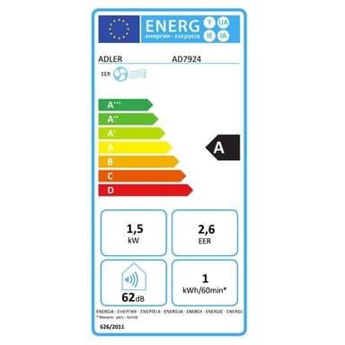 Adler Klimaanlegg med Fjernkontroll - Effektiv Kjøling for Rom opptil 20m²