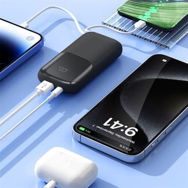 Mini powerbank 10000 mAh med hurtiglading og høy kapasitet