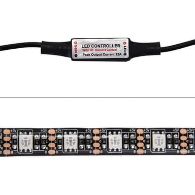 Tv belysning Usb med fjernkontroll - 12W 60 LEDs SMD 5050 RGB 1x1m