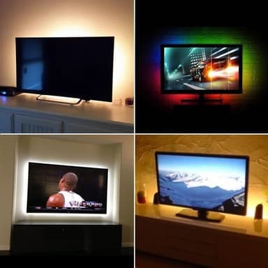 Tv belysning Usb med fjernkontroll - 12W 60 LEDs SMD 5050 RGB 1x1m