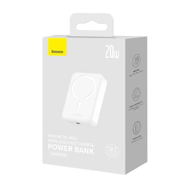 Powerbank Baseus Magnetic Mini 20000mAh, USB-C 20W MagSafe (hvit)