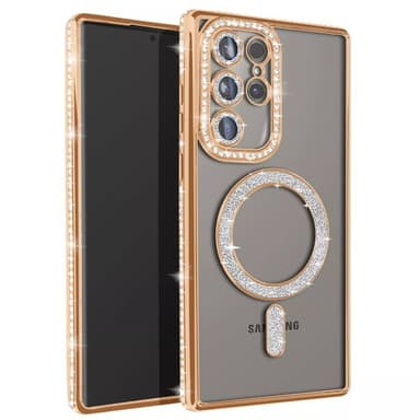 Diamond bling MagSafe deksel Samsung Galaxy S24 Ultra - Gold