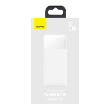 Powerbank Baseus Bipow 20000mAh, 15W (hvit)