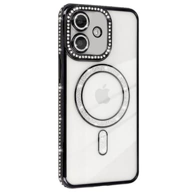 Diamond bling MagSafe deksel iPhone 16 - Svart