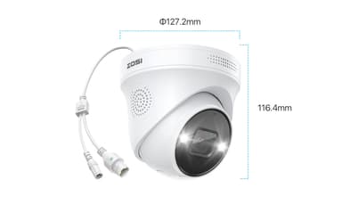 POE 5MP IP-kamera webkamera, 2-veis lyd, nattsyn, lyd- og lysalarm, IP66