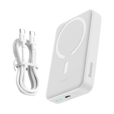 Powerbank mini Baseus 10000mAh, USB-C 30W Hvit