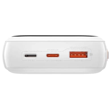 Powerbank Baseus Qpow PRO med Lightning-kabel, USB-C-port og USB 20000mAh, 20W (hvit)