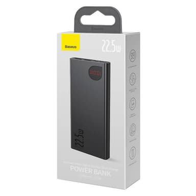 Powerbank Baseus Adaman Metal, 10000mAh, 2xUSB, USB-C, Lightning, MicroUSB 22,5W (svart)