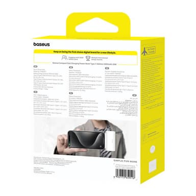 Powerbank Baseus Compact 5000mAh, 20W, USB-C (biły)