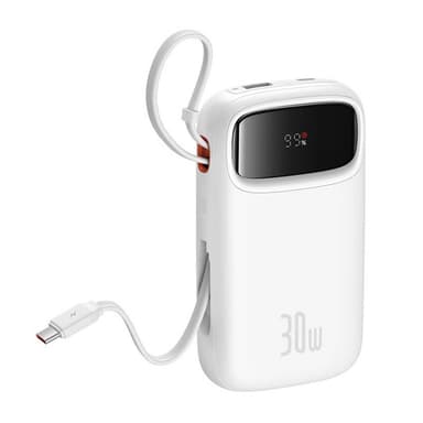 Powerbank Baseus QPow 2 20000mAh 30W 2xUSB-C (hvit)