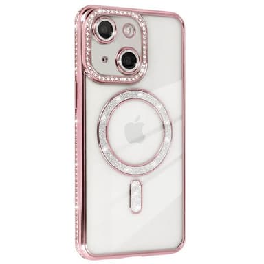 Diamond bling MagSafe deksel iPhone 13 - Pink