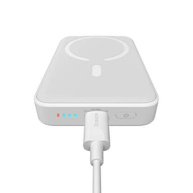 Powerbank Baseus Magnetic, 10000mAh, USB-C 20W, MagSafe (hvit)