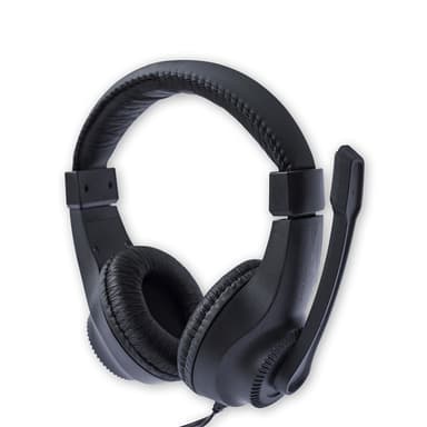 3,5 mm kablede hodetelefoner med mikrofon Sort