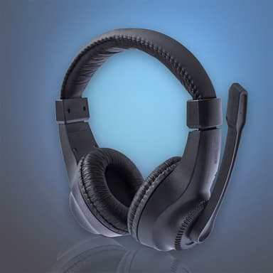 3,5 mm kablede hodetelefoner med mikrofon Sort