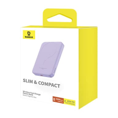 Magnetisk Mini Powerbank Baseus 5000mAh 20W (lilla)
