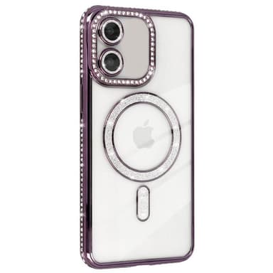 Diamond bling MagSafe deksel iPhone 16 - Purple