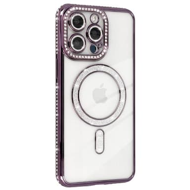 Diamond bling MagSafe deksel iPhone 15 Pro - Purple