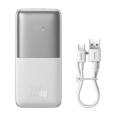 Powerbank Baseus Bipow Pro 10000mAh, 2xUSB, USB-C, 22,5W (hvit)