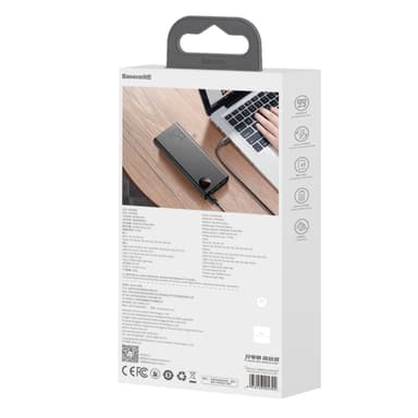 Powerbank Baseus Adaman Metal 20000mAh PD QC 3.0 65W 2xUSB + USB-C + micro USB (svart)