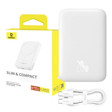 Powerbank Baseus Magnetic Mini 6000mAh 20W MagSafe (hvit)