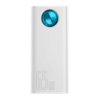 Powerbank Baseus Amblight 30000mAh, 4xUSB, USB-C, 65W (hvit)