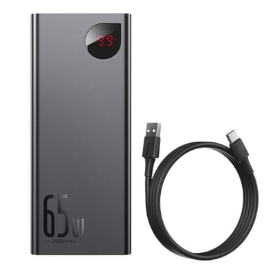 Powerbank Baseus Adaman Metal 20000mAh PD QC 3.0 65W 2xUSB + USB-C + micro USB (svart)