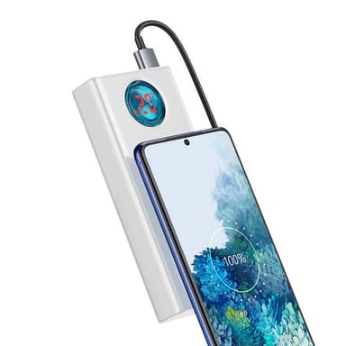 Powerbank Baseus Amblight 30000mAh, 4xUSB, USB-C, 65W (hvit)