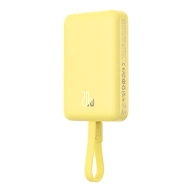 Powerbank Baseus Magnetic Mini 10000mAh, USB-C 20W MagSafe (gul)