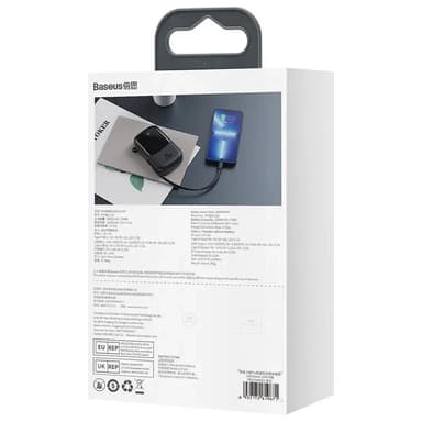Powerbank Baseus Qpow PRO med Lightning-kabel, USB-C-port og USB 20000mAh, 20W (svart)