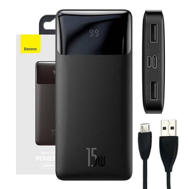 Powerbank Baseus Bipow 10000mAh, 15W (svart)