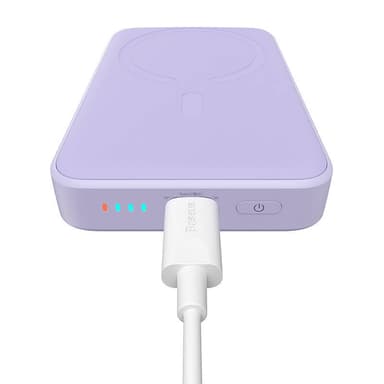 Powerbank Baseus Magnetic Mini 10000mAh, USB-C 20W MagSafe (lilla)
