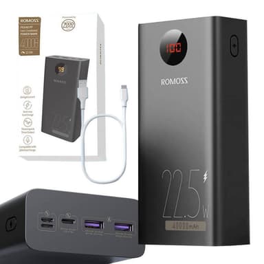 Powerbank Romoss PEA40PF 40000mAh, 22,5W (svart)