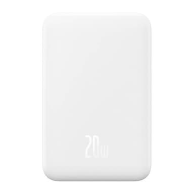 Magnetisk Mini Powerbank Baseus 5000mAh, USB-C 20W (hvit)