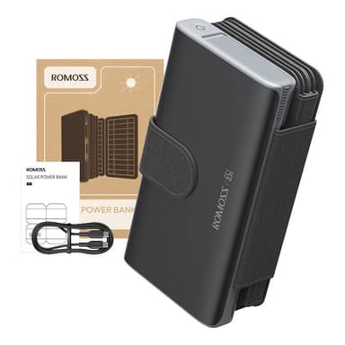 ROMOSS Solar Powerbank 30000mAh 65W Sort